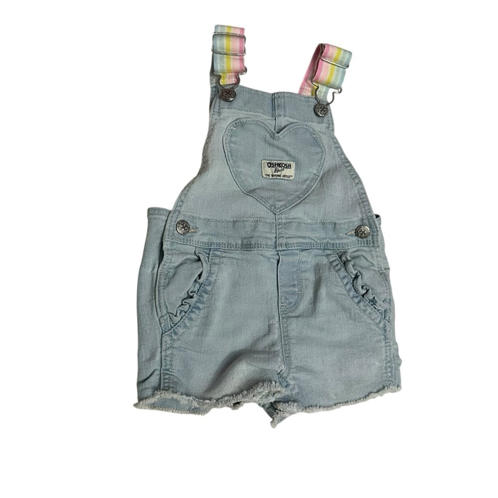Kids Overalls - Light Blue with Rainbow Straps